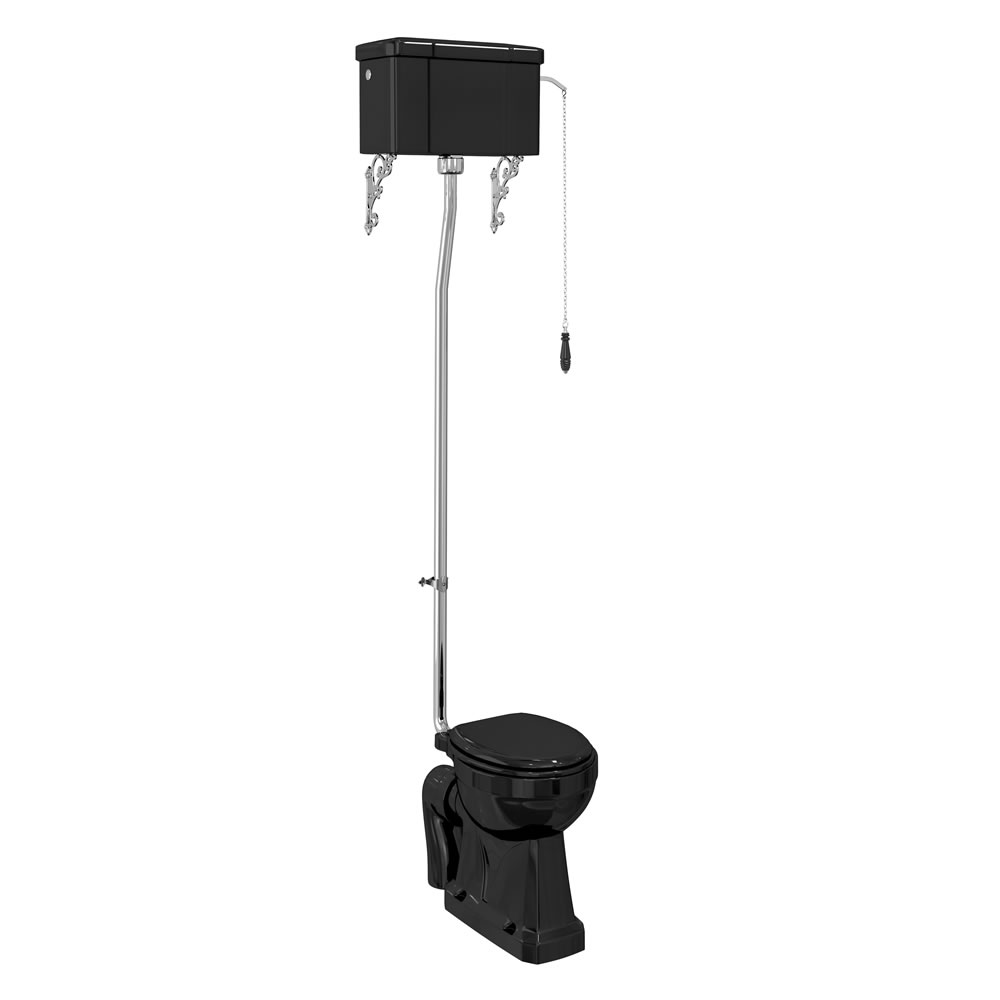Standard high level WC with single flush ceramic cistern JET